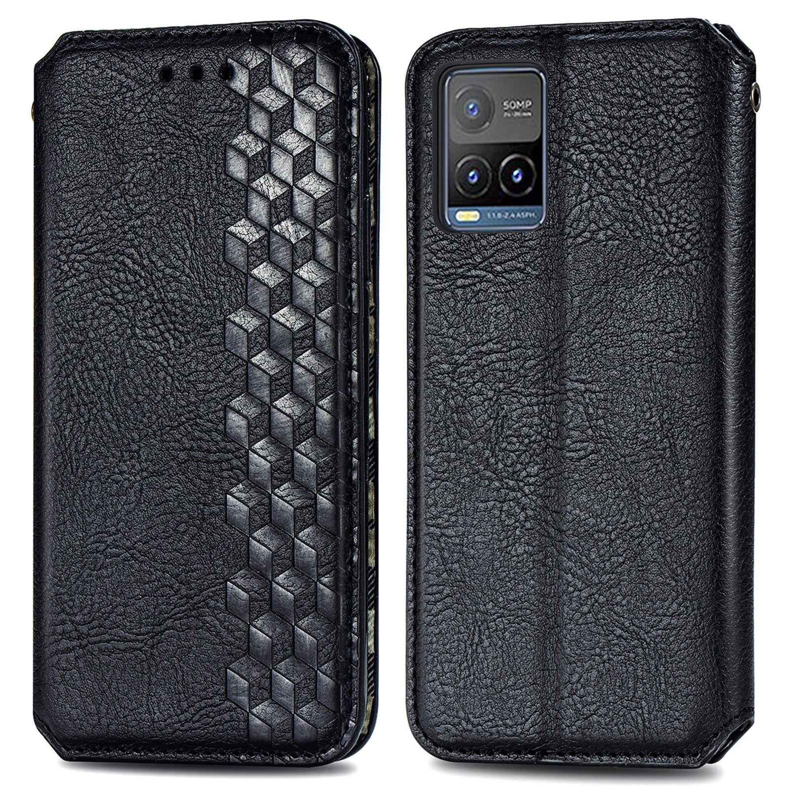 For vivo Y21 4G Y21s Y33s Imprinting Rhombus Magnetic Auto-Absorbed Leather Phone Case Stand Wallet Flip Cover For vivo Y21 4G Y21s Y33s Imprinting Rhombus Magnetic Auto-Absorbed Leather Phone Case Stand Wallet Flip Cover